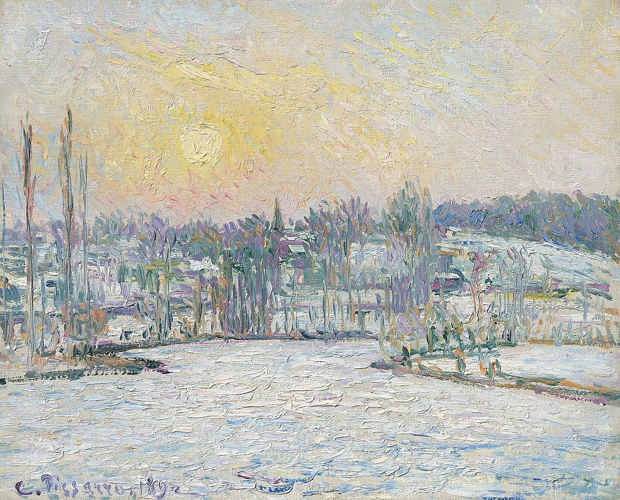 Vista di Bazincourt, effetto neve, tramonto - Collezione Hasso Plattner, Museo Barberini, Potsdam